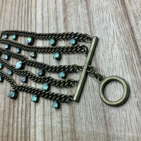 Chico's Multi Strand Rustic Gold Tone Bracelet - Picture 3 of 5